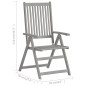 Verstellbare Gartenstühle mit Auflagen 8 Stk. Grau Akazienholz Verstellbare Gartenstühle mit Auflagen 8 Stk. Grau Akazienholz
