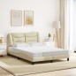 vidaXL Bett mit Matratze Creme 120x200 cm Stoff vidaXL Bett mit Matratze Creme 120x200 cm Stoff