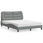 vidaXL Bett mit Matratze Hellgrau 140x190 cm Stoff vidaXL Bett mit Matratze Hellgrau 140x190 cm Stoff