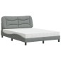 vidaXL Bett mit Matratze Hellgrau 140x190 cm Stoff vidaXL Bett mit Matratze Hellgrau 140x190 cm Stoff