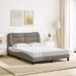 vidaXL Bett mit Matratze Taupe 140x200 cm Stoff vidaXL Bett mit Matratze Taupe 140x200 cm Stoff