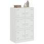 vidaXL Sideboard Weiß 67x39x107 cm Stahl