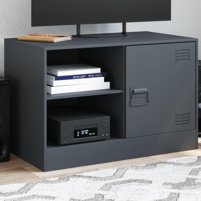 vidaXL TV-Schrank Anthrazit 67x39x44 cm Stahl vidaXL TV-Schrank Anthrazit 67x39x44 cm Stahl