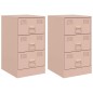 vidaXL Nachttische 2 Stk. Rosa 34,5x39x62 cm Stahl vidaXL Nachttische 2 Stk. Rosa 34,5x39x62 cm Stahl