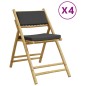 vidaXL Bistrostühle 4 Stk. Klappbar mit Dunkelgrauen Kissen Bambus vidaXL Bistrostühle 4 Stk. Klappbar mit Dunkelgrauen Kissen Bambus