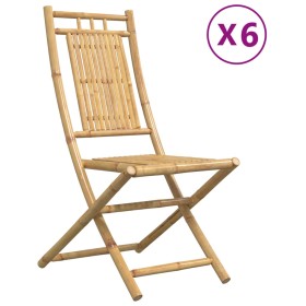 vidaXL Gartenstühle 6 Stk. Klappbar 46x66x99 cm Bambus