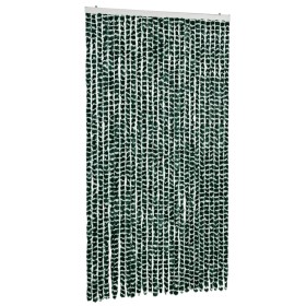 vidaXL Fliegenvorhang Grün und Weiß 118x220 cm Chenille