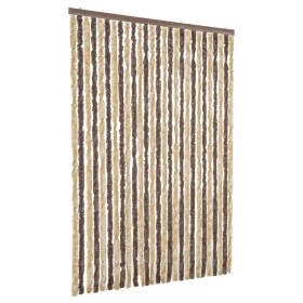 vidaXL Fliegenvorhang Dunkelbraun und Beige 118x220 cm Chenille