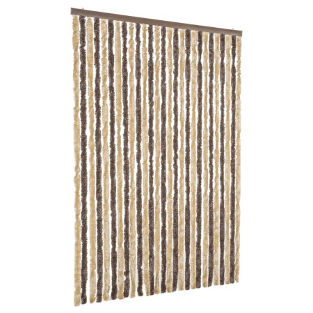 vidaXL Fliegenvorhang Dunkelbraun und Beige 118x220 cm Chenille