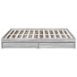 vidaXL Bettgestell mit Schubladen Grau Sonoma 200x200cm Holzwerkstoff vidaXL Bettgestell mit Schubladen Grau Sonoma 200x200cm Holzwerkstoff