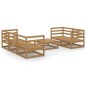 6-tlg. Garten-Lounge-Set Honigbraun Massivholz Kiefer 6-tlg. Garten-Lounge-Set Honigbraun Massivholz Kiefer