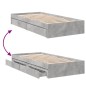 vidaXL Bettgestell mit Schubladen Betongrau 100x200 cm Holzwerkstoff vidaXL Bettgestell mit Schubladen Betongrau 100x200 cm Holzwerkstoff