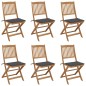 Klappbare Gartenstühle 6 Stk. mit Kissen Massivholz Akazie Klappbare Gartenstühle 6 Stk. mit Kissen Massivholz Akazie
