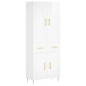 Highboard Hochglanz-Weiß 69,5x34x180 cm Holzwerkstoff Highboard Hochglanz-Weiß 69,5x34x180 cm Holzwerkstoff