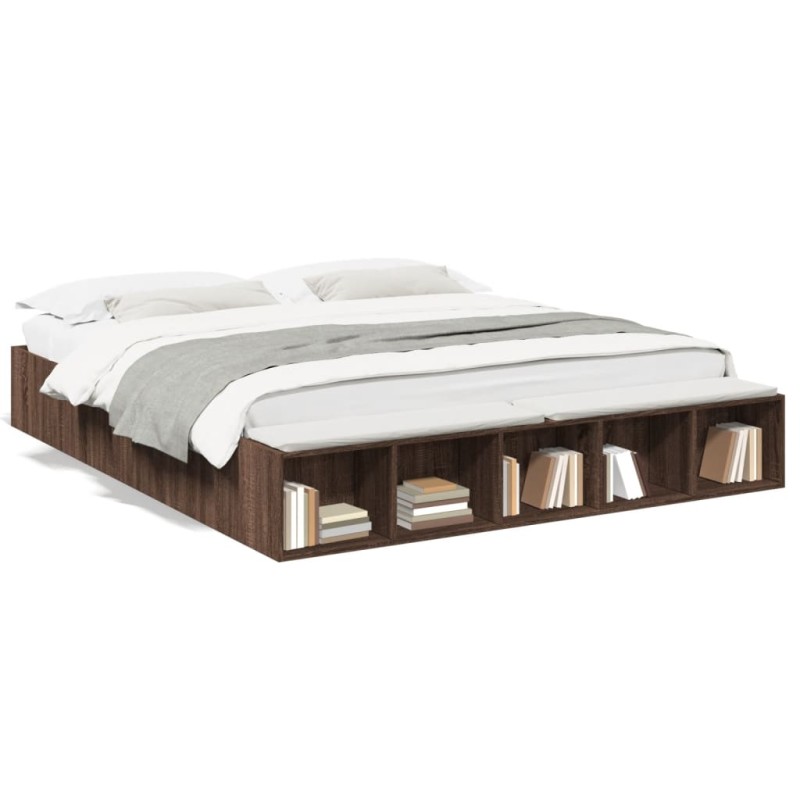 vidaXL Bettgestell Braun Eichen-Optik 180x200 cm Holzwerkstoff vidaXL Bettgestell Braun Eichen-Optik 180x200 cm Holzwerkstoff