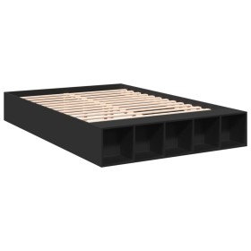 vidaXL Bettgestell Schwarz 160x200 cm Holzwerkstoff