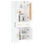 Highboard Hochglanz-Weiß 69,5x34x180 cm Holzwerkstoff Highboard Hochglanz-Weiß 69,5x34x180 cm Holzwerkstoff