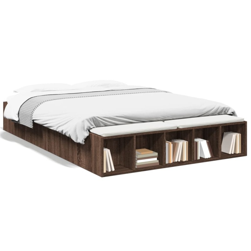 vidaXL Bettgestell Braun Eichen-Optik 140x200 cm Holzwerkstoff vidaXL Bettgestell Braun Eichen-Optik 140x200 cm Holzwerkstoff