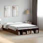 vidaXL Bettgestell Braun Eichen-Optik 135x190 cm Holzwerkstoff vidaXL Bettgestell Braun Eichen-Optik 135x190 cm Holzwerkstoff