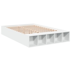vidaXL Bettgestell Weiß 135x190 cm Holzwerkstoff