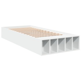 vidaXL Bettgestell Weiß 100x200 cm Holzwerkstoff