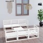 7-tlg. Garten-Lounge-Set Weiß Kiefer Massivholz 7-tlg. Garten-Lounge-Set Weiß Kiefer Massivholz