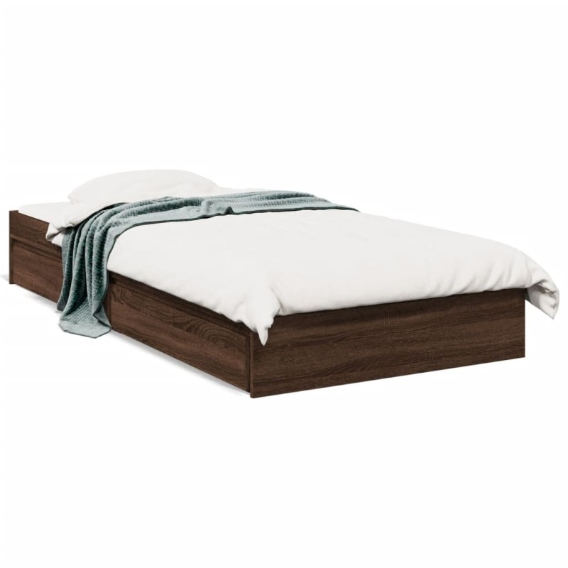 vidaXL Bettgestell mit Schubladen Braun Eichen-Optik 90x190 cm vidaXL Bettgestell mit Schubladen Braun Eichen-Optik 90x190 cm