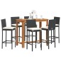 vidaXL 7-tlg. Gartenbar-Set Schwarz Massivholz Akazie und Poly Rattan vidaXL 7-tlg. Gartenbar-Set Schwarz Massivholz Akazie und Poly Rattan