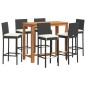 vidaXL 7-tlg. Gartenbar-Set Schwarz Massivholz Akazie und Poly Rattan vidaXL 7-tlg. Gartenbar-Set Schwarz Massivholz Akazie und Poly Rattan