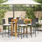 vidaXL 7-tlg. Gartenbar-Set Schwarz Massivholz Akazie und Poly Rattan vidaXL 7-tlg. Gartenbar-Set Schwarz Massivholz Akazie und Poly Rattan