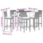 vidaXL 7-tlg. Gartenbar-Set Schwarz Massivholz Akazie und Poly Rattan vidaXL 7-tlg. Gartenbar-Set Schwarz Massivholz Akazie und Poly Rattan