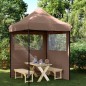 vidaXL Partyzelt Faltbar Pop-Up mit 2 Seitenteilen Braun vidaXL Partyzelt Faltbar Pop-Up mit 2 Seitenteilen Braun