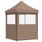 vidaXL Partyzelt Faltbar Pop-Up mit 2 Seitenteilen Braun vidaXL Partyzelt Faltbar Pop-Up mit 2 Seitenteilen Braun