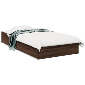 vidaXL Bettgestell mit Schubladen Braun Eichen-Optik 75x190 cm