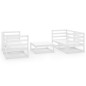 5-tlg. Garten-Lounge-Set Weiß Kiefer Massivholz 5-tlg. Garten-Lounge-Set Weiß Kiefer Massivholz