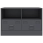 vidaXL TV-Schränke 2 Stk. Anthrazit 67x39x44 cm Stahl vidaXL TV-Schränke 2 Stk. Anthrazit 67x39x44 cm Stahl