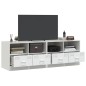 vidaXL TV-Schränke 2 Stk. Weiß 67x39x44 cm Stahl vidaXL TV-Schränke 2 Stk. Weiß 67x39x44 cm Stahl