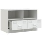 vidaXL TV-Schränke 2 Stk. Weiß 67x39x44 cm Stahl vidaXL TV-Schränke 2 Stk. Weiß 67x39x44 cm Stahl