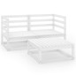 vidaXL 3-tlg. Garten-Lounge-Set Weiß Massivholz Kiefer vidaXL 3-tlg. Garten-Lounge-Set Weiß Massivholz Kiefer