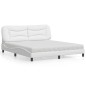 vidaXL Bett mit Matratze Weiß 180x200 cm Kunstleder vidaXL Bett mit Matratze Weiß 180x200 cm Kunstleder