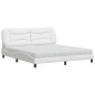 vidaXL Bett mit Matratze Weiß 180x200 cm Kunstleder vidaXL Bett mit Matratze Weiß 180x200 cm Kunstleder