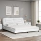 vidaXL Bett mit Matratze Weiß 180x200 cm Kunstleder vidaXL Bett mit Matratze Weiß 180x200 cm Kunstleder