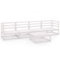 5-tlg. Garten-Lounge-Set Weiß Kiefer Massivholz 5-tlg. Garten-Lounge-Set Weiß Kiefer Massivholz