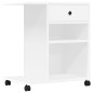 vidaXL Druckerständer mit Rollen Weiß 60x40x68,5 cm vidaXL Druckerständer mit Rollen Weiß 60x40x68,5 cm
