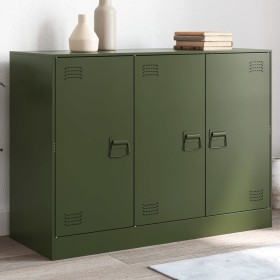 vidaXL Sideboard Olivgrün 99x39x73 cm Stahl