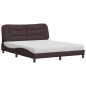 vidaXL Bett mit Matratze Dunkelbraun 160x200 cm Stoff vidaXL Bett mit Matratze Dunkelbraun 160x200 cm Stoff