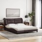 vidaXL Bett mit Matratze Dunkelbraun 160x200 cm Stoff vidaXL Bett mit Matratze Dunkelbraun 160x200 cm Stoff