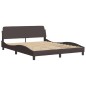 vidaXL Bett mit Matratze Dunkelbraun 160x200 cm Stoff vidaXL Bett mit Matratze Dunkelbraun 160x200 cm Stoff