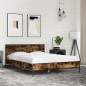 vidaXL Bettgestell Räuchereiche 120x200 cm Holzwerkstoff und Metall vidaXL Bettgestell Räuchereiche 120x200 cm Holzwerkstoff und Metall
