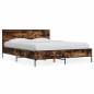 vidaXL Bettgestell Räuchereiche 120x200 cm Holzwerkstoff und Metall vidaXL Bettgestell Räuchereiche 120x200 cm Holzwerkstoff und Metall